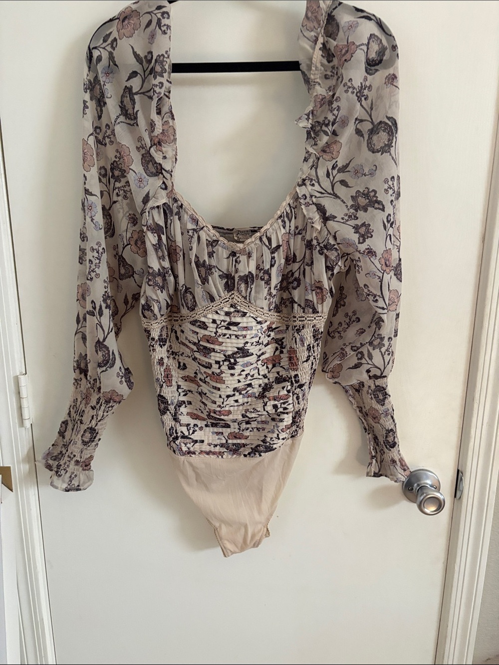 Intimately Free People Brunch Date Floral Bodysuit Regency Fairy Cottagecore XL